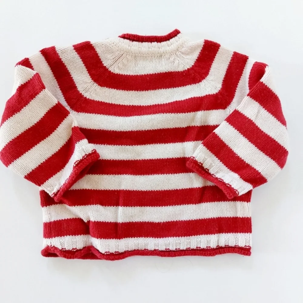 Reindeer Stripe Christmas Sweater 3-6‎ months holiday red & white winter